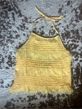 Vici Yellow Smocked Halter Camisole